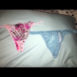 2 PINK V-String Thongs